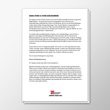 Akquise - Interne vs. externe Schülergewinnung