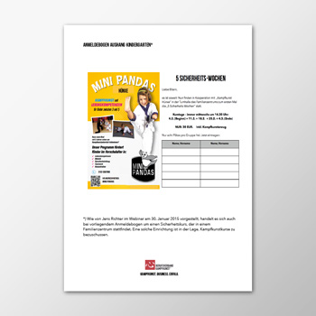 Anmeldebogen – Aushang Kindergarten