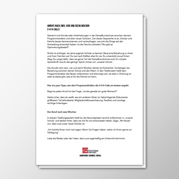 Anrufe nach 2, 4 und 6 Wochen