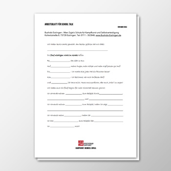 Arbeitsblatt für School Talk