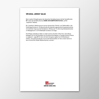 Beispieltext - Tipps von Bill „Superfoot“ Wallace