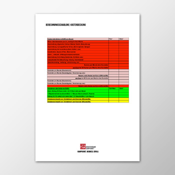 Berechnungsschablone - Kostendeckung