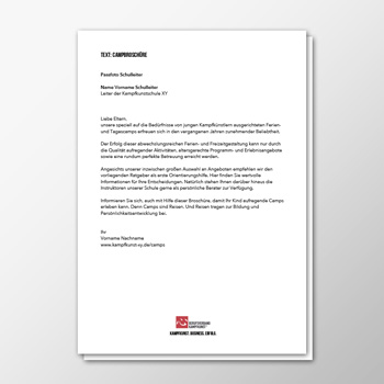 Camp-Broschüre - Text