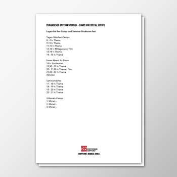 Camps und Special-Events - Dynamischer Unterrichtsplan
