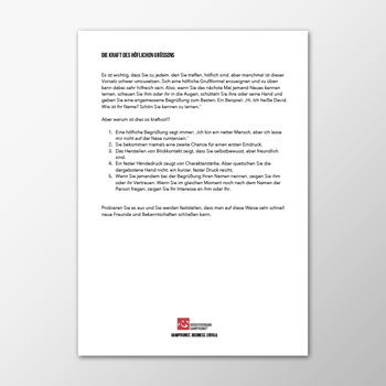 Die Kraft des Höflichen Grüssens