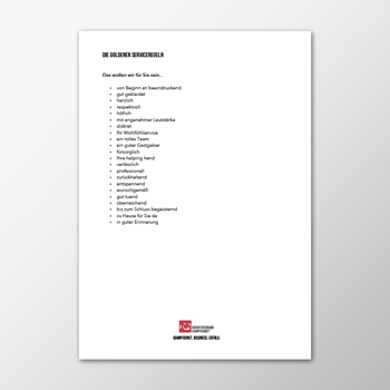 Die goldenen Service Regeln