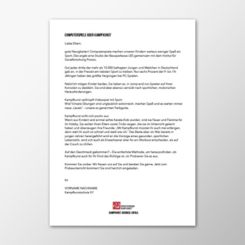 E-Mail - Computerspiele oder Kampfkunst