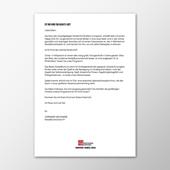 E-Mail - Ist Ihr Kind ein Karate-Kid