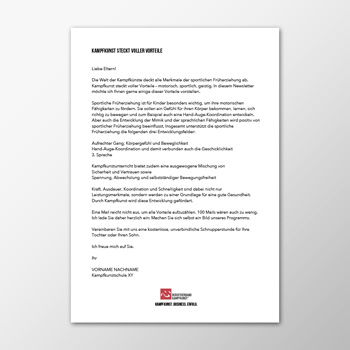 E-Mail - Kampfkunst steckt voller Vorteile