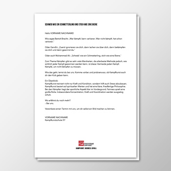 E-Mail - Schweb wie ein Schmetterling und stich wie eine Biene