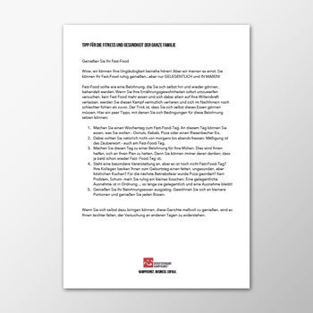 E-Mail - Tipp für die Fitness und Gesundheit der ganze Familie