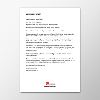 E-Mail - Wie hoch kannst du treten