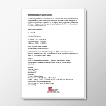 Einnahmen generieren - Feiertagsverkauf