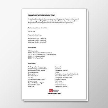 Einnahmen generieren - Freitagnacht-Events