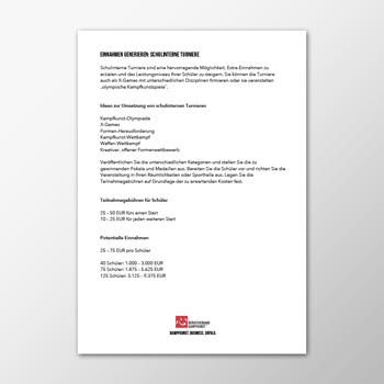 Einnahmen generieren - Schulinterne Turniere