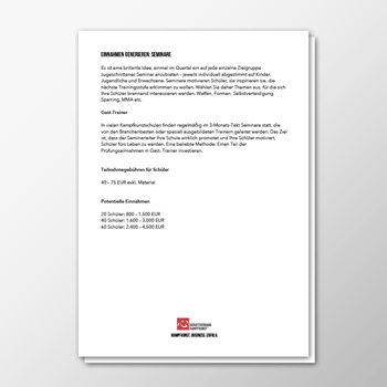 Einnahmen generieren - Seminare