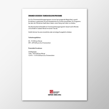 Einnahmen generieren - Trainerausbildungsprogramme