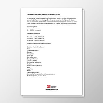 Einnahmen generieren – Black Belt Club und Masters Club