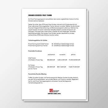 Einnahmen generieren – Privattraining