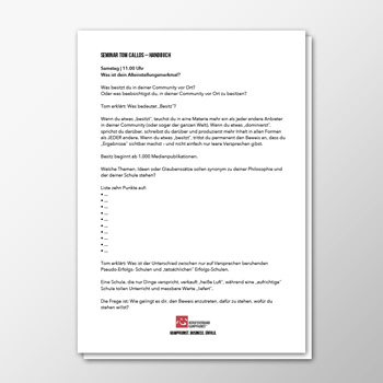 Elite-Seminar 03-2015 Tom Callos - Handbuch