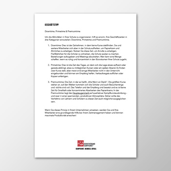 Geschäftstipp - Downtime, Primetime & Premiumtime