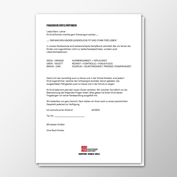 Gürtelprüfung - Fragebogen