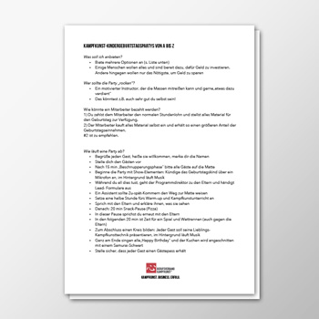 Kampfkunst-Kindergeburtstagspartys von A bis Z