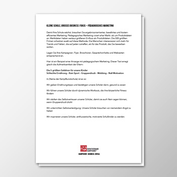 Kleine Schule, großes Business – Pädagogisches Marketing