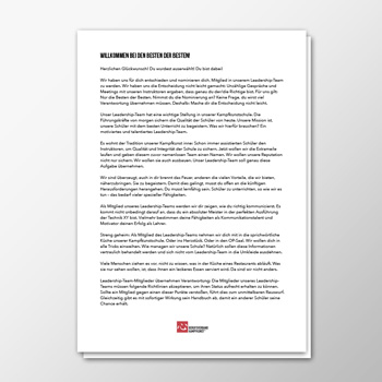Leadership - Brief - Willkommen bei den Besten