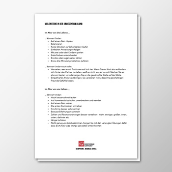 Meilensteine in der Kindesentwicklung