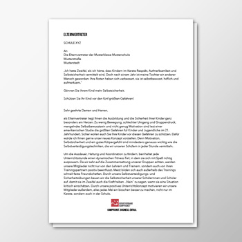 Musterbrief - Elternvertreter