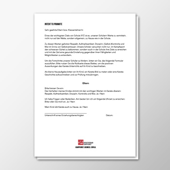 Musterbrief - Intent to promote