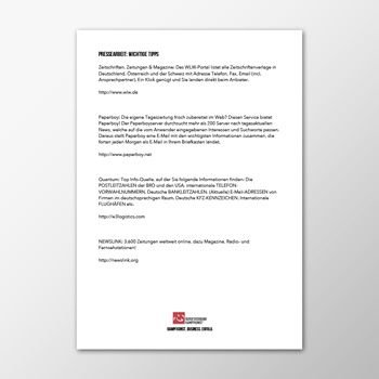 Pressearbeit - Wichtige Tipps