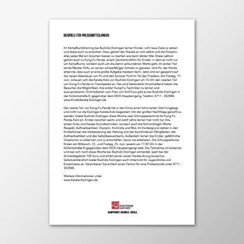 Pressemitteilung - Beispiel