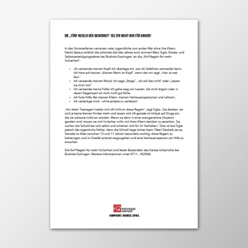 Pressemitteilung - Die „fünf Regeln der Sicherheit“ gelten nicht nur für Kinder!