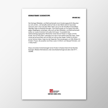 Pressemitteilung - Weihnachtsmarkt – Sicherheitstipps - Marc Sigle