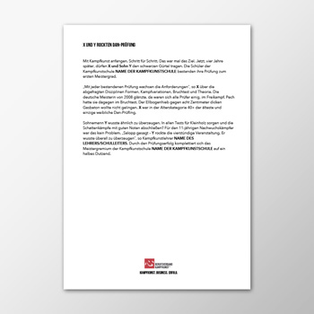 Pressetext - X und Y rockten Dan-Prüfung