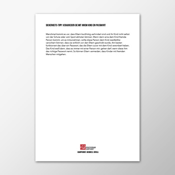 Sicherheits-Tipp - Verabreden Sie mit Ihrem Kind ein Passwort