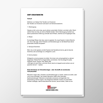 Skript - Verkaufsmarketing