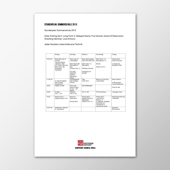 Sommerschule 2013 - Stundenplan