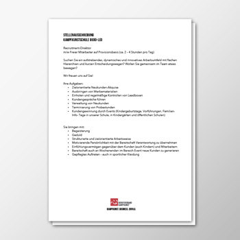 Stellenausschreibung – Muster