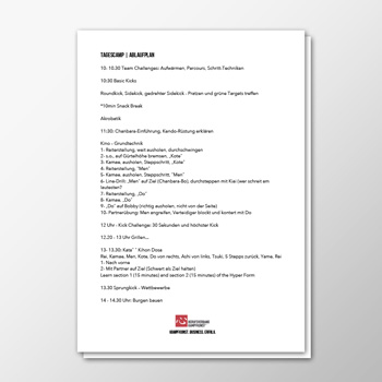 Tagescamp - Ablaufplan