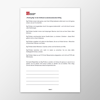 Thinking Big ist der Schlüssel zu atemberaubendem Erfolg