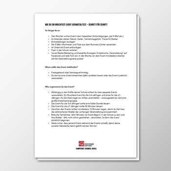 Veranstaltung - Wie du ein Bruchtest-Event veranstaltest - Schritt für Schritt