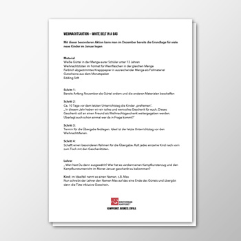 Weihnachtsaktion – White Belt in a Bag