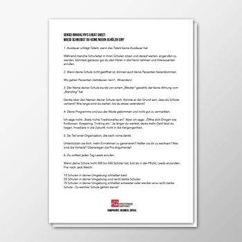 Wieso schreibst du keine neuen Schüler - Sensei Brooklyns Cheat