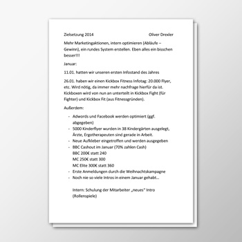 Zielsetzung 2014 Oliver Drexler
